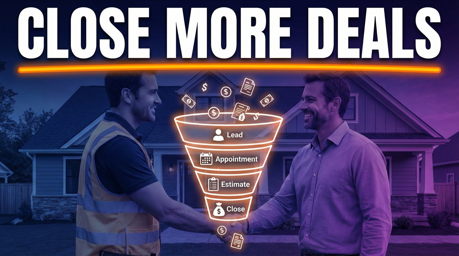 Close more deals - contractor sales process with lead to close funnel