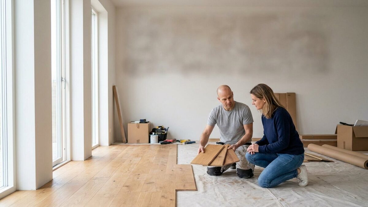 Flooring project consultation with homeowner