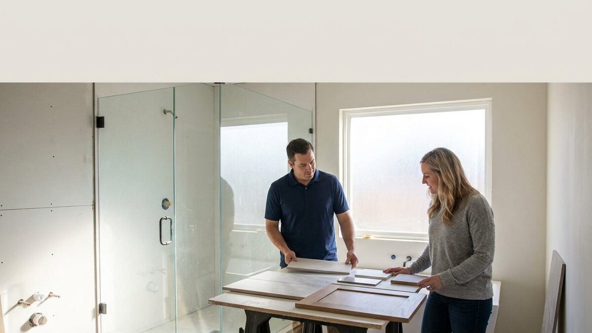 Bathroom Remodeling project consultation with homeowner