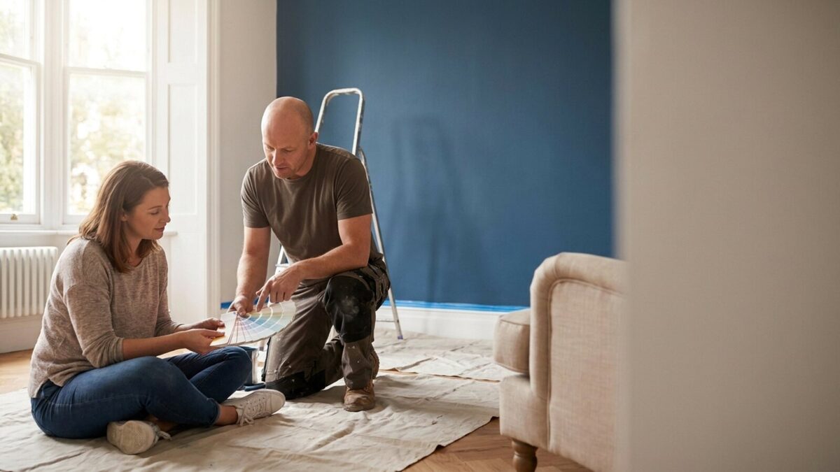 Painting project consultation with homeowner