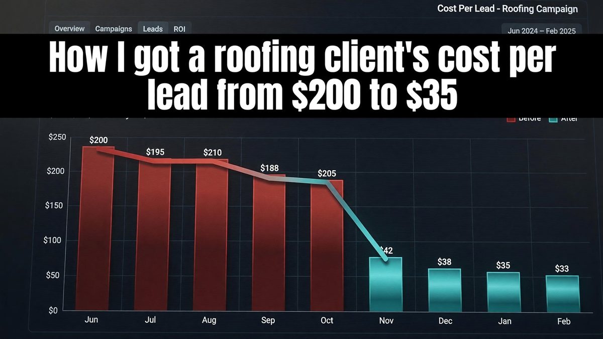 How I got a roofing client’s cost per lead from $200 to $35